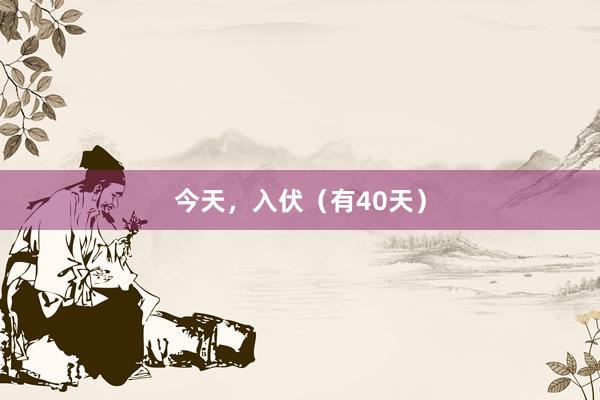 今天，入伏（有40天）