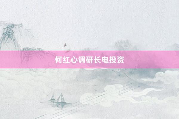何红心调研长电投资