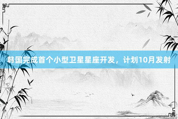 韩国完成首个小型卫星星座开发，计划10月发射