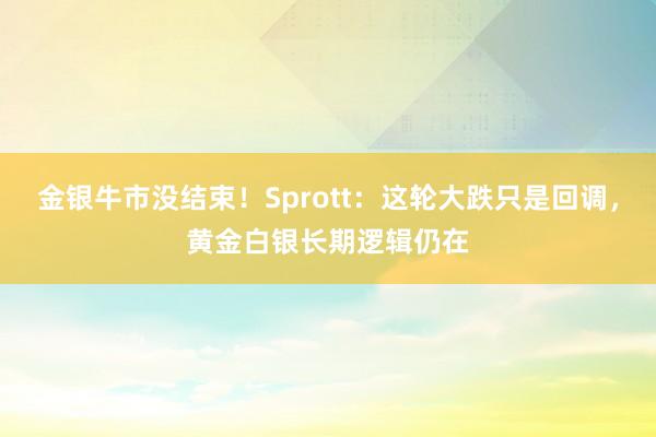 金银牛市没结束！Sprott：这轮大跌只是回调，黄金白银长期逻辑仍在