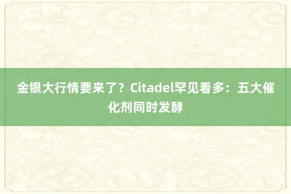 金银大行情要来了？Citadel罕见看多：五大催化剂同时发酵