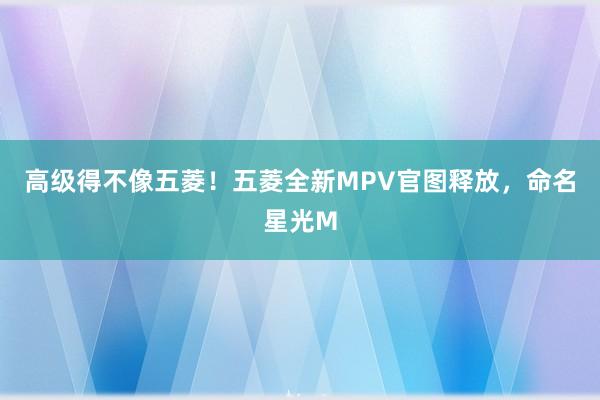 高级得不像五菱!五菱全新MPV官图释放,命名星光M