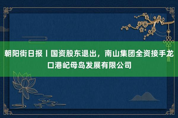 朝阳街日报丨国资股东退出，南山集团全资接手龙口港屺母岛发展有限公司