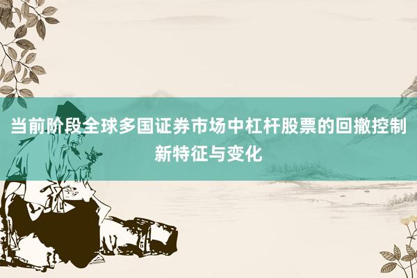 当前阶段全球多国证券市场中杠杆股票的回撤控制新特征与变化
