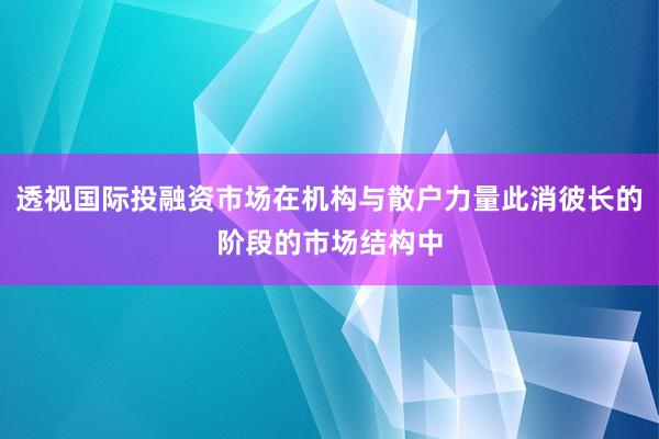 透视国际投融资市场在机构与散户力量此消彼长的阶段的市场结构中