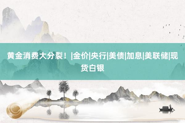 黄金消费大分裂！|金价|央行|美债|加息|美联储|现货白银