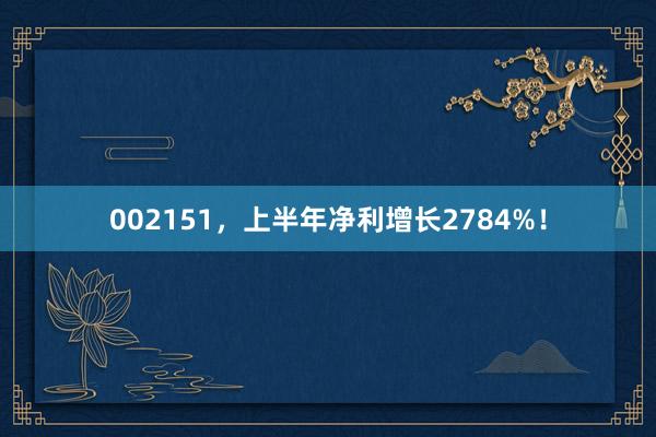 002151，上半年净利增长2784%！