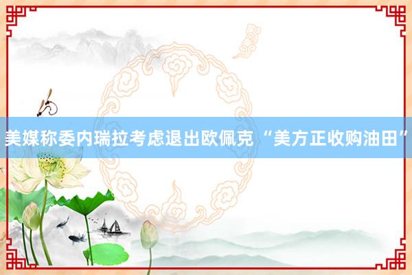 美媒称委内瑞拉考虑退出欧佩克 “美方正收购油田”