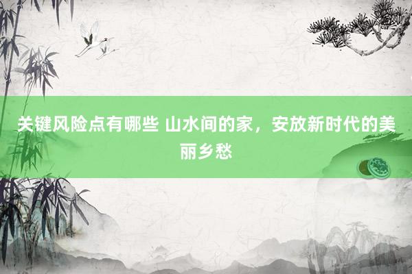关键风险点有哪些 山水间的家，安放新时代的美丽乡愁