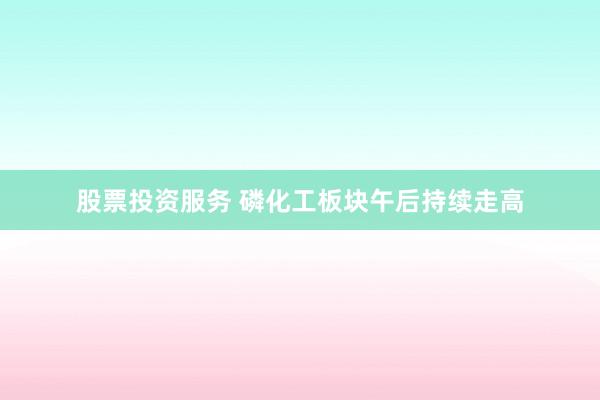 股票投资服务 磷化工板块午后持续走高